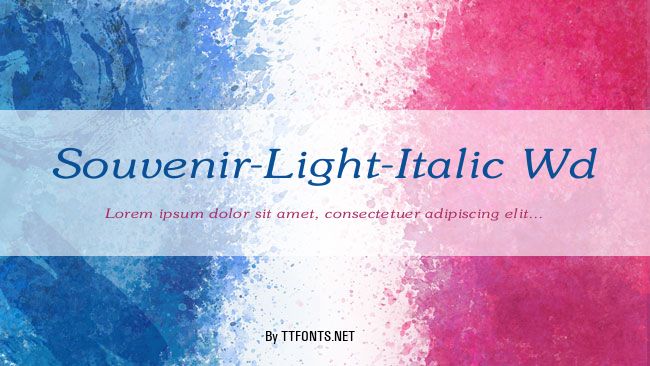 Souvenir-Light-Italic Wd example